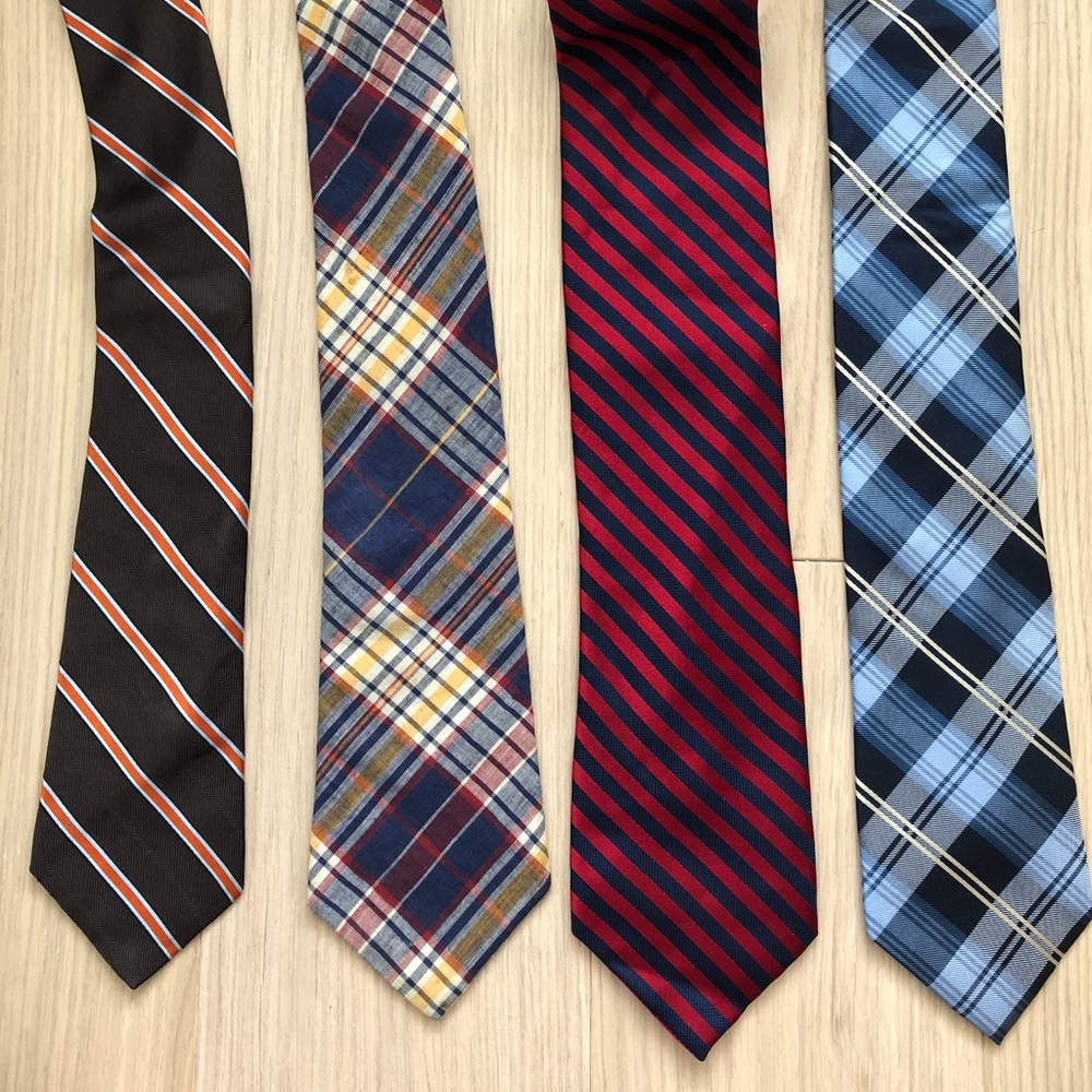 Four ties! Club Monaco! Tommy! Nautica! LIBERTY!